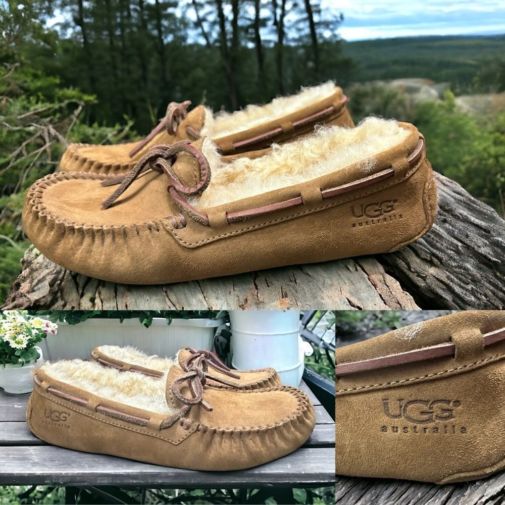 🔥🔥UGG Dakota Moccasin Slipper Water Resistant Slip on Size 6